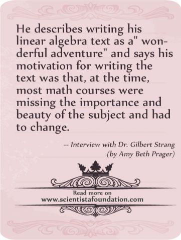 Beauty of Linear Algebra Dr. Gilbert Strang